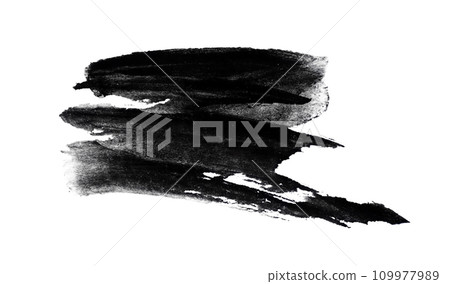 Black abstract brush strokes and splashes of paint on paper. Grunge art calligraphy background Black abstract brush strokes and splashes of paint on paper. Grunge art calligraphy background 109977989