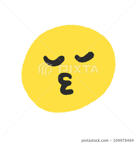閉眼接吻的emoji表情-黃色手寫簡約可愛臉部設計素材 閉眼接吻的emoji表情-黃色手寫簡約可愛臉部設計素材 109978484