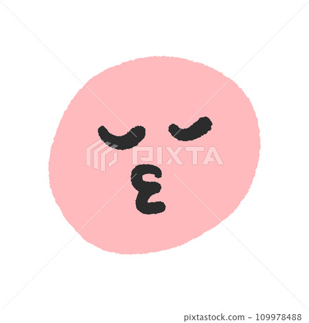 閉眼接吻的emoji表情-粉紅色手寫簡約可愛臉部設計素材 閉眼接吻的emoji表情-粉紅色手寫簡約可愛臉部設計素材 109978488