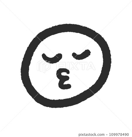 閉眼接吻的emoji表情-黑色手寫簡約可愛臉部設計素材 閉眼接吻的emoji表情-黑色手寫簡約可愛臉部設計素材 109978490
