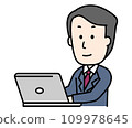 在計算機上工作的生意人 109978645