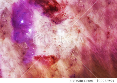 Beautiful galaxy of red color with stars. Elements of this image were furnished by NASA. 109978695
