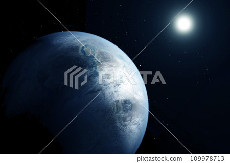 An exoplanet similar to Earth. Elements of this image furnished by NASA 109978713