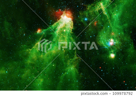 Green space nebula. Elements of this image furnished by NASA 109978792