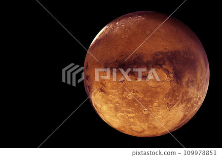 Planet Mars on a dark background. Elements of this image furnished by NASA 109978851