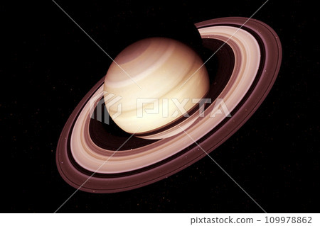 Planet Saturn on a dark background. Elements of this image furnished by NASA 109978862