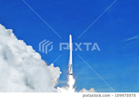 Rocket launch into space. Elements of this image furnished by NASA Rocket launch into space. Elements of this image furnished by NASA 109978978