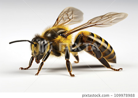 Bee on a light background. Generative AI Bee on a light background. Generative AI 109978988