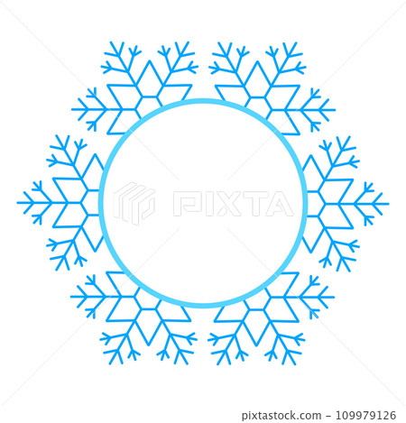 Round Vector blue Christmas winter frame made... - Stock Illustration ...