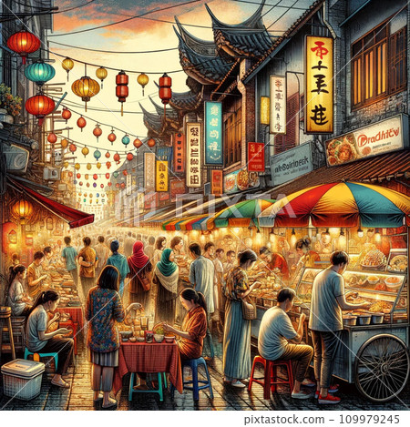 熱鬧的亞洲小吃攤 109979245