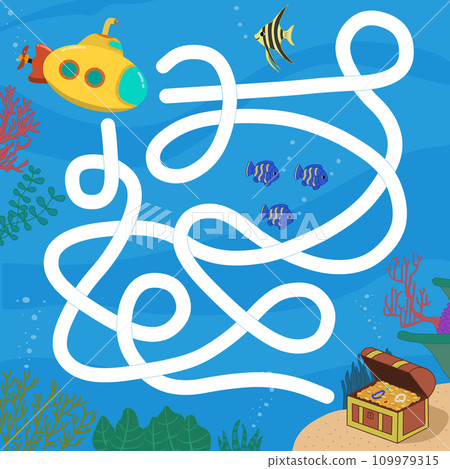 A maze to find treasure in a submarine A maze to find treasure in a submarine 109979315