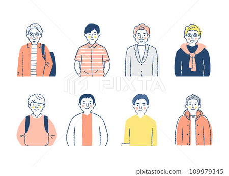 8個不同的年輕人上半身fo-mix4 109979345