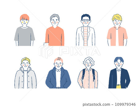 8 various young men upper body fo-mix3 8 various young men upper body fo-mix3 109979346