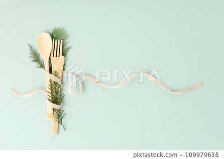 Zero waste, eco friendly Christmas concept, flat lay Zero waste, eco friendly Christmas concept, flat lay 109979638