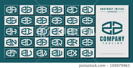 Abstract curve shape initial Z ZZ letter logo design bundle 109979963