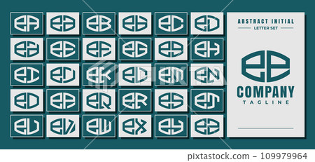 Abstract curve shape lowercase letter E EE logo design bundle Abstract curve shape lowercase letter E EE logo design bundle 109979964