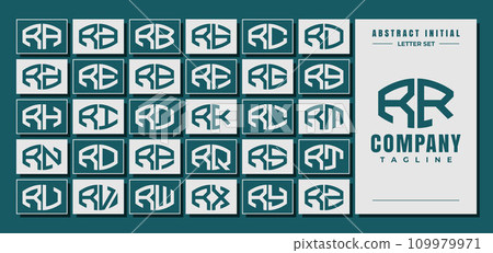 Abstract curve shape initial R RR letter logo design bundle Abstract curve shape initial R RR letter logo design bundle 109979971