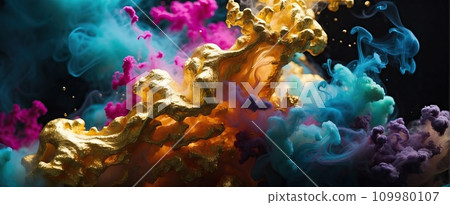 Clouds of colored smoke 109980107