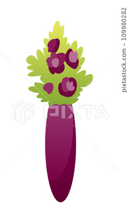 Beautiful Flowers in Ceramic Vase, Bouquet of Blooming Flowers for Interior Decoration Vector Illustration 109980282