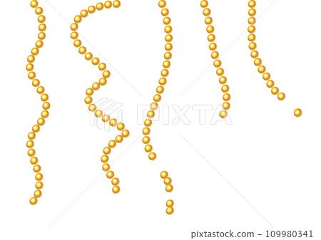 解開的金色珍珠項鍊的圖像插圖 109980341