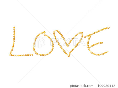 Golden pearl decorative letters LOVE Golden pearl decorative letters LOVE 109980342