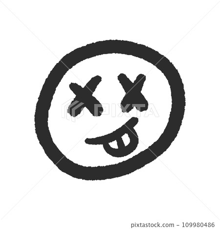 Handwritten emoji smiling with tongue out - Image material for criminals, addicts, and liars 109980486