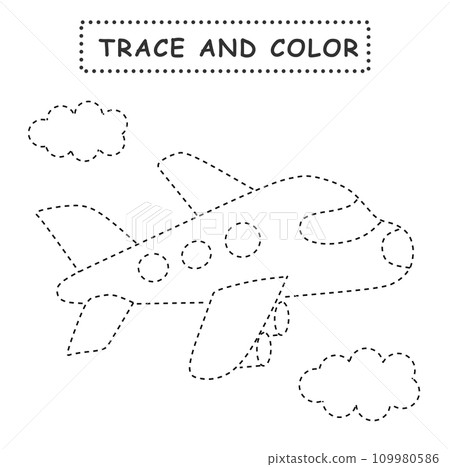 Airplane tracing coloring page Airplane tracing coloring page 109980586