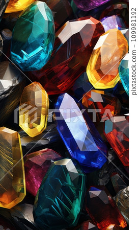 Colored gemstones minerals Colored gemstones minerals 109981192