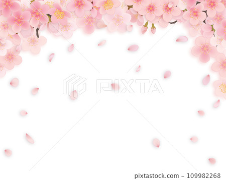 櫻花盛開的簡單插畫 109982268