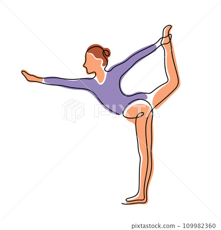 Young woman doing gymnastics exercise 109982360