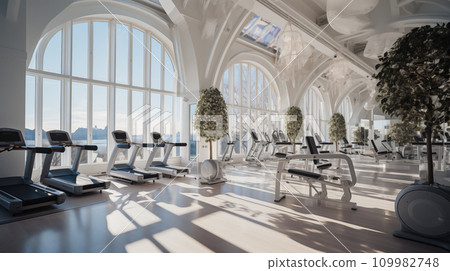 Large New Fitness Gym. Generative AI. 109982748