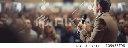 Man speaker performing on stage 109982798
