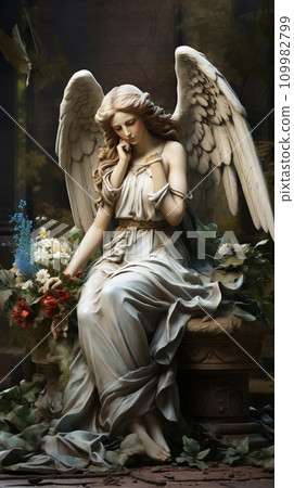 Monument to a mourning angel 109982799
