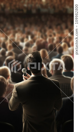 Man speaker performing on stage 109982800