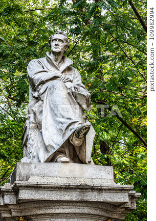 Justus Freiherr von Liebig memorial at Maximiliansplatz square of Munich, Germany. 109982994