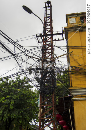 Vietnamese telephone pole 109984087