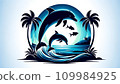 海豚在海中跳躍 109984925
