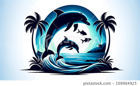 海豚在海中跳躍 海豚在海中跳躍 109984925