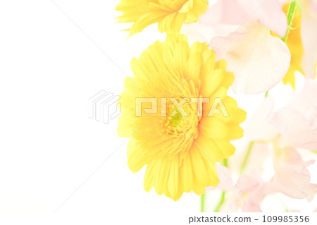 bright yellow gerberas and pink flowers bright yellow gerberas and pink flowers 109985356