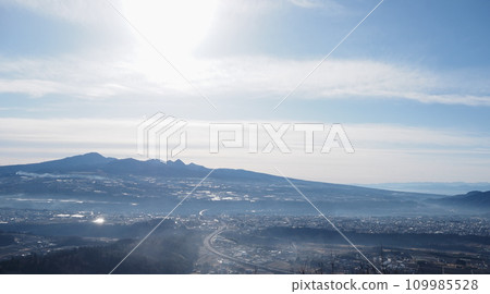 Mt. Akagi and Kanetsu Expressway in winter 109985528