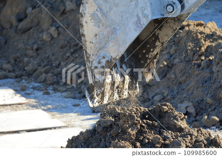 Image of excavator car during work 109985600