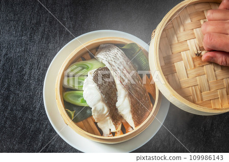 Japanese food. Steamed sea bream Japanese food. Steamed sea bream 109986143