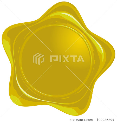 星形封印蠟徽黃色向量圖 星形封印蠟徽黃色向量圖 109986295