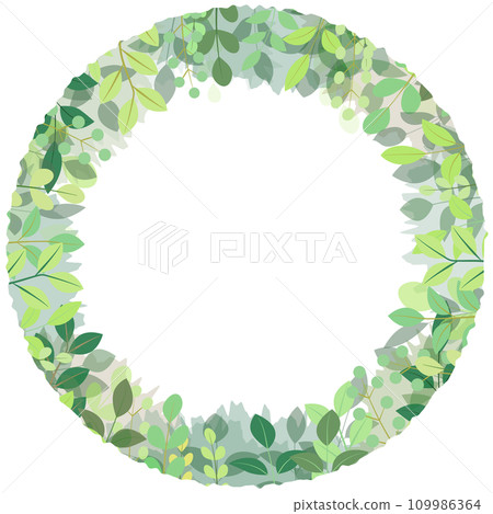 Vector frame material where green plants grow 109986364