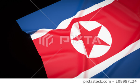 The North Korea flag for Background 3d rendering. The North Korea flag for Background 3d rendering. 109987124