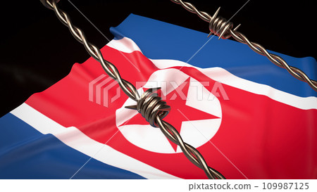 The North Korea flag for Background 3d rendering. The North Korea flag for Background 3d rendering. 109987125