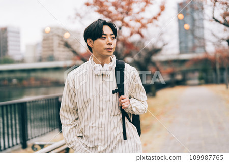 university student commuting to school university student commuting to school 109987765