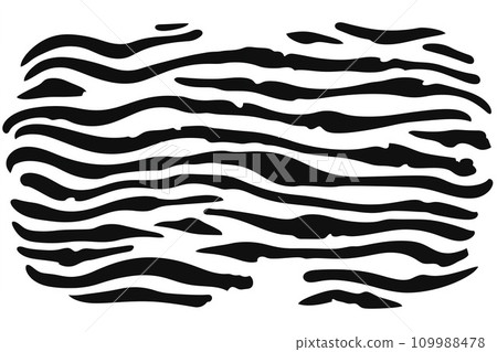 Seamless wavy black lines on a white background creating a fluid abstract pattern. 109988478