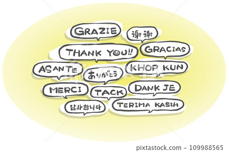 Eye-catching yellow that conveys “thank you” in languages around the world 109988565