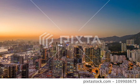 Nov 18 2023 a sunset of hong kong Kwun Tong Nov 18 2023 a sunset of hong kong Kwun Tong 109988675